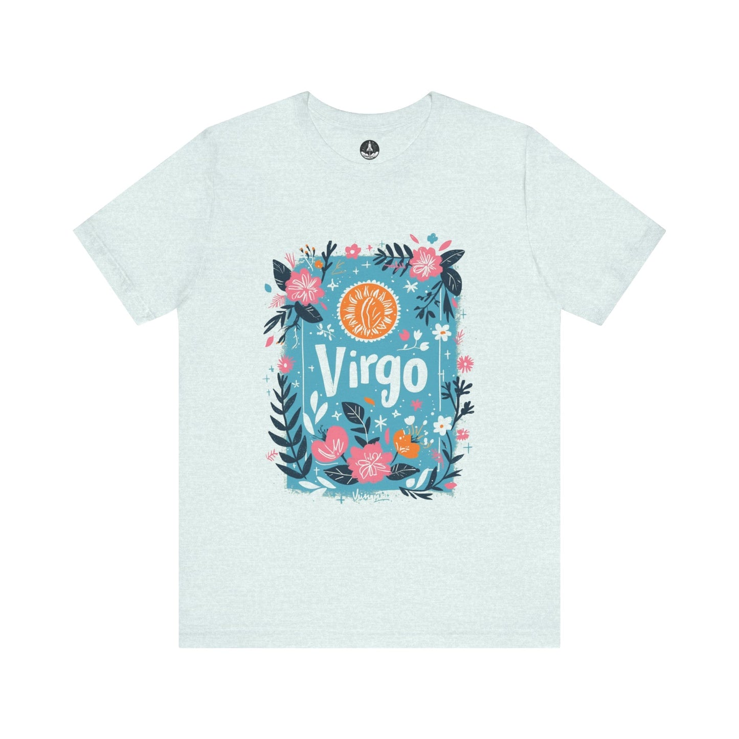 T-Shirt Heather Ice Blue / S Botanic Maiden Virgo TShirt: Earthy Elegance
