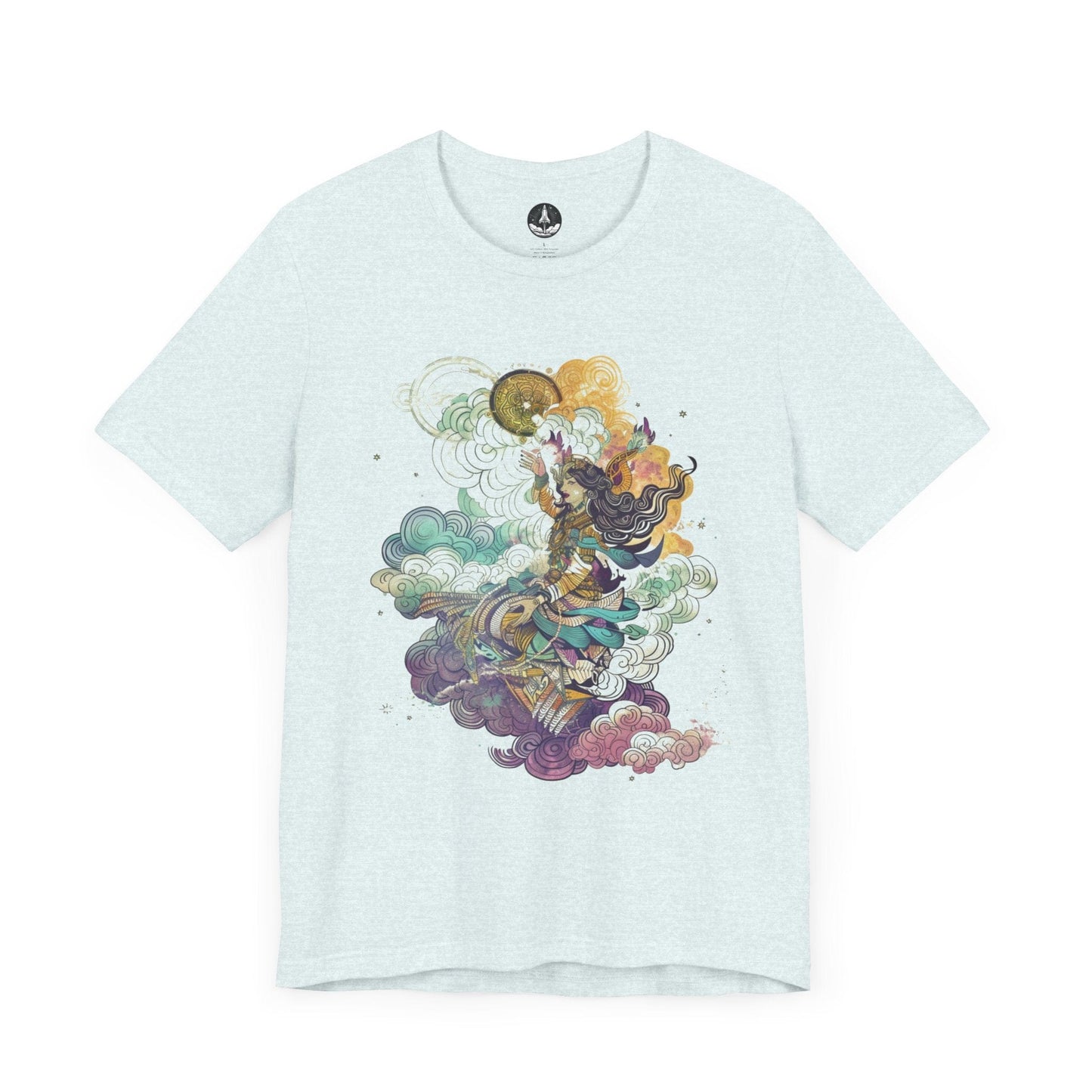 T-Shirt Heather Ice Blue / S Celestial Harmony TShirt: Zodiac Whispers in the Wind