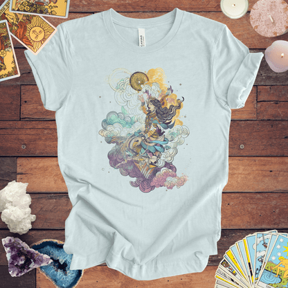 T-Shirt Heather Ice Blue / S Celestial Harmony TShirt: Zodiac Whispers in the Wind