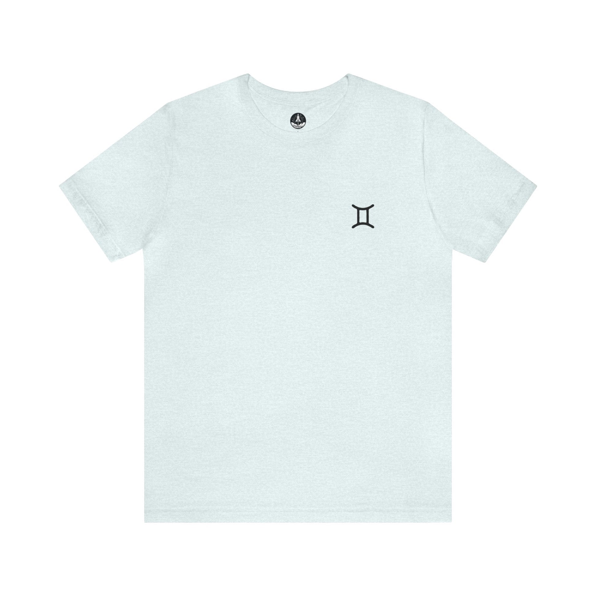 T-Shirt Heather Ice Blue / S Gemini Twin Glyph T-Shirt: Dynamic Style for the Social Butterfly