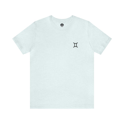 T-Shirt Heather Ice Blue / S Gemini Twin Glyph T-Shirt: Dynamic Style for the Social Butterfly