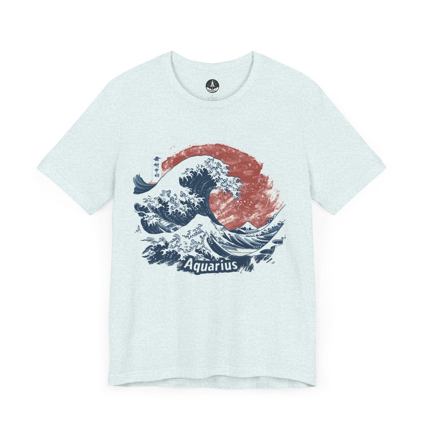 T-Shirt Heather Ice Blue / S Great Wave of Aquarius TShirt: A Japanese Zodiac Fusion
