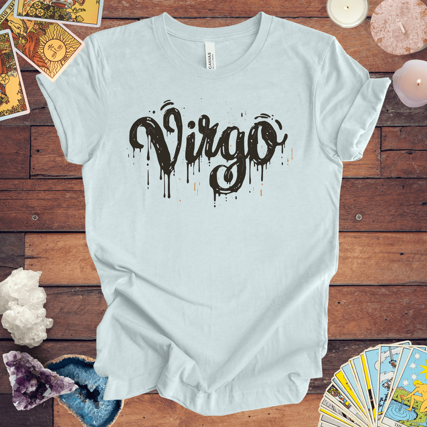 T-Shirt Heather Ice Blue / S Inkwell Virtue Virgo TShirt: Melding Precision with Art