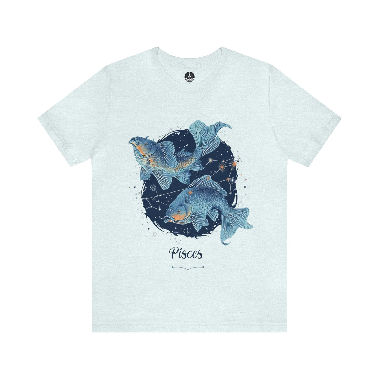 T-Shirt Heather Ice Blue / S Mystic Pisces Flow T-Shirt: Ocean-Inspired Design on Premium Fabric