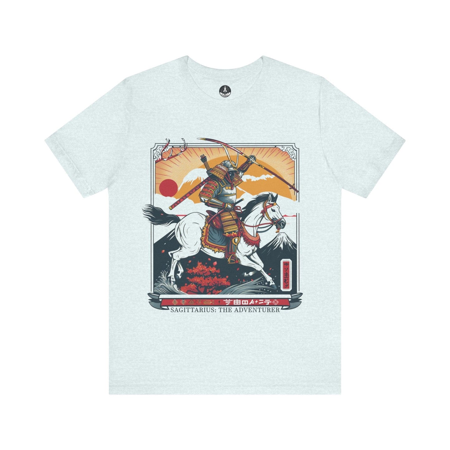 T-Shirt Heather Ice Blue / S Samurai Archer Sagittarius TShirt: Valor in the Journey