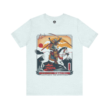 T-Shirt Heather Ice Blue / S Samurai Archer Sagittarius TShirt: Valor in the Journey