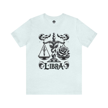 T-Shirt Heather Ice Blue / S Scales & Roses Libra T-Shirt