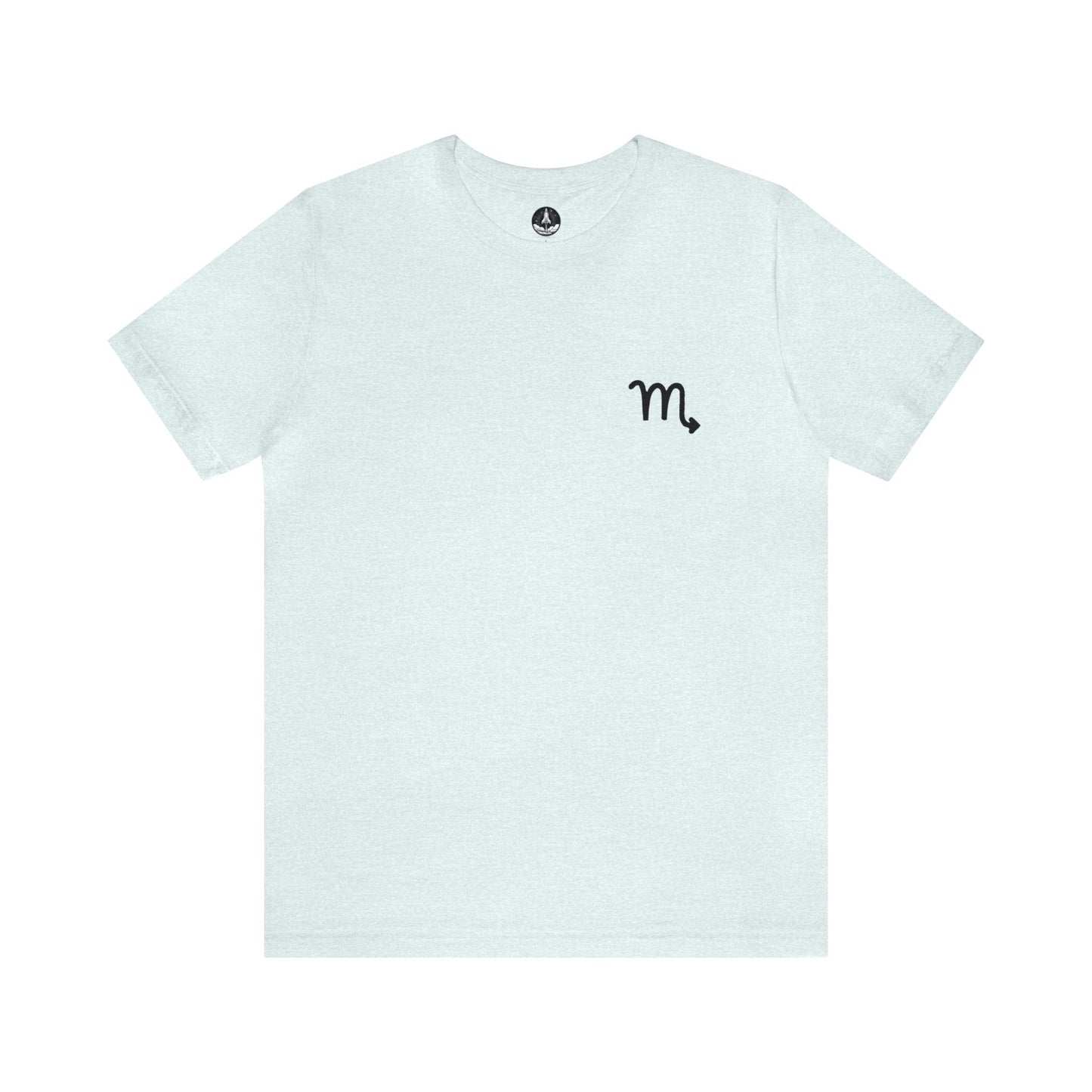 T-Shirt Heather Ice Blue / S Scorpio Zodiac Cipher T-Shirt: Unveil Your Mystery with Elegant Minimalism