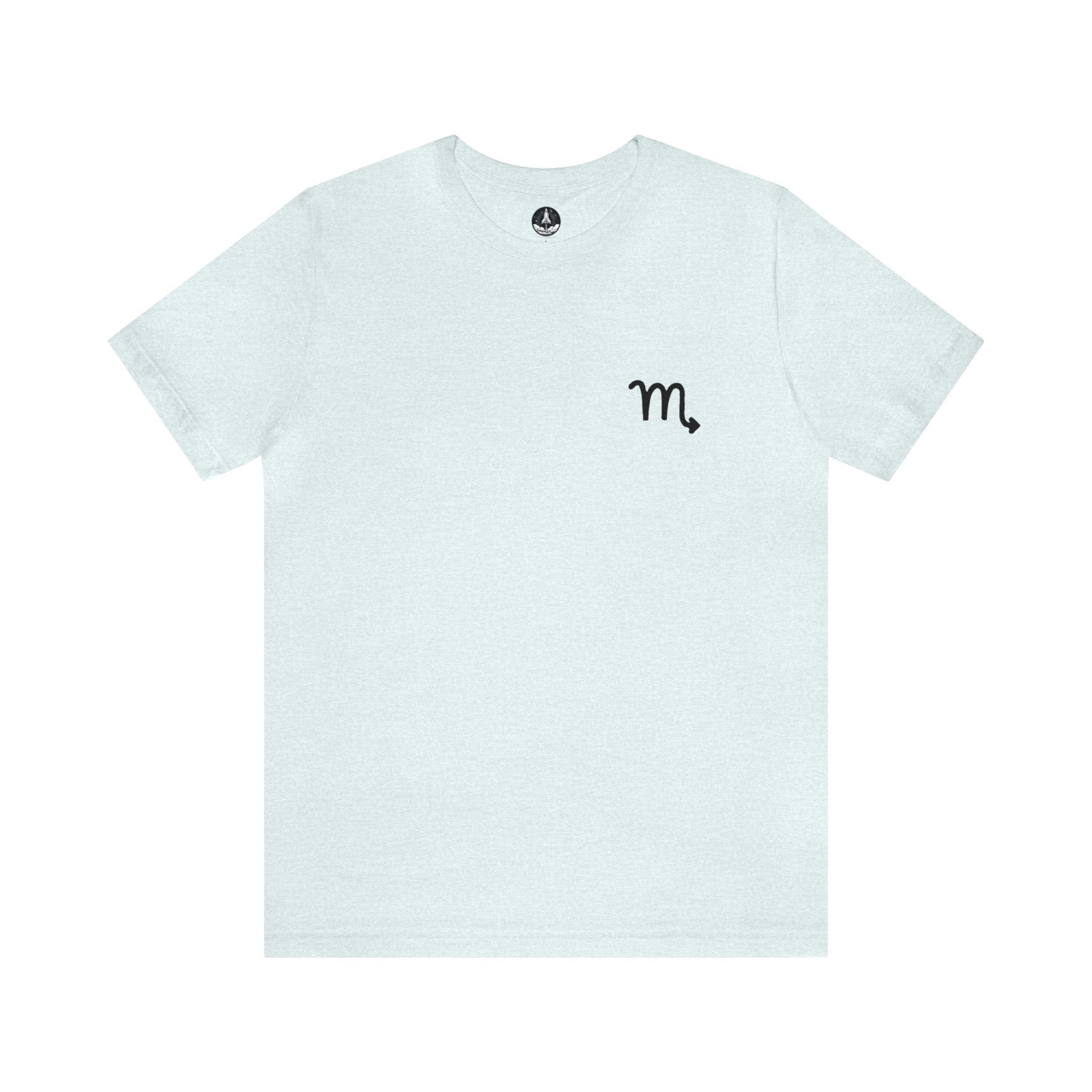 T-Shirt Heather Ice Blue / S Scorpio Zodiac Cipher T-Shirt: Unveil Your Mystery with Elegant Minimalism