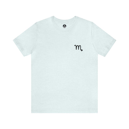 T-Shirt Heather Ice Blue / S Scorpio Zodiac Cipher T-Shirt: Unveil Your Mystery with Elegant Minimalism