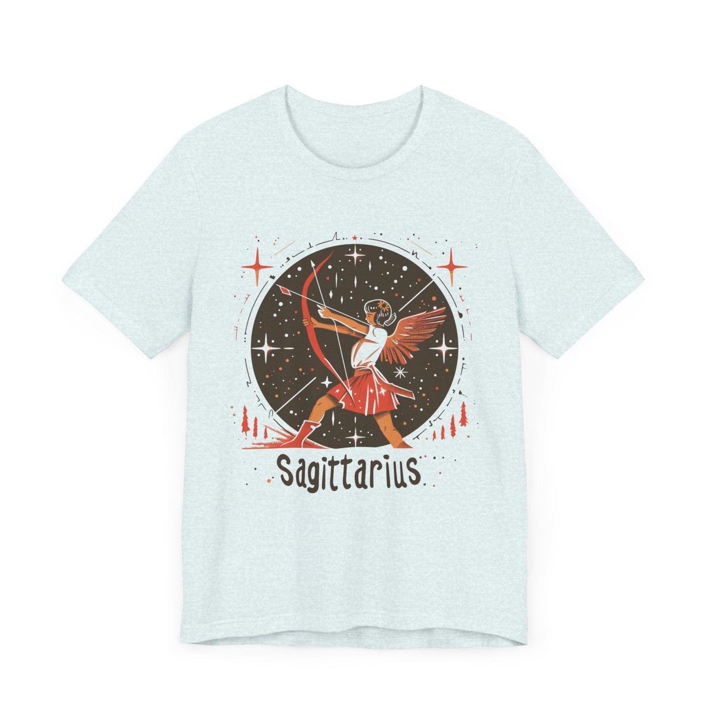 T-Shirt Heather Ice Blue / S Stellar Archer Sagittarius TShirt: Aim High, Dream Big
