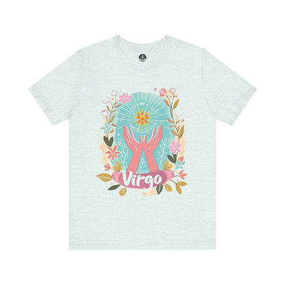 T-Shirt Heather Ice Blue / S Virgo's Bloom TShirt: Nurturing Nature's Beauty