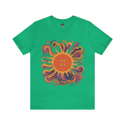 T-Shirt Heather Kelly / S Gemini Solar Harmony Soft T-Shirt: Duality in Design