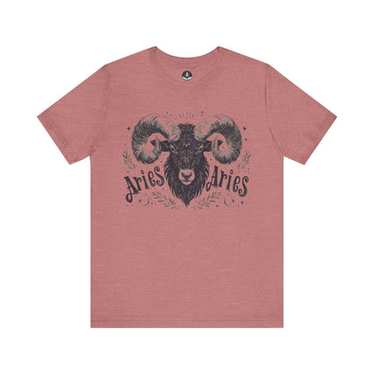 T-Shirt Heather Mauve / S Aries Astrology Unisex TShirt: An Ode to the Maverick