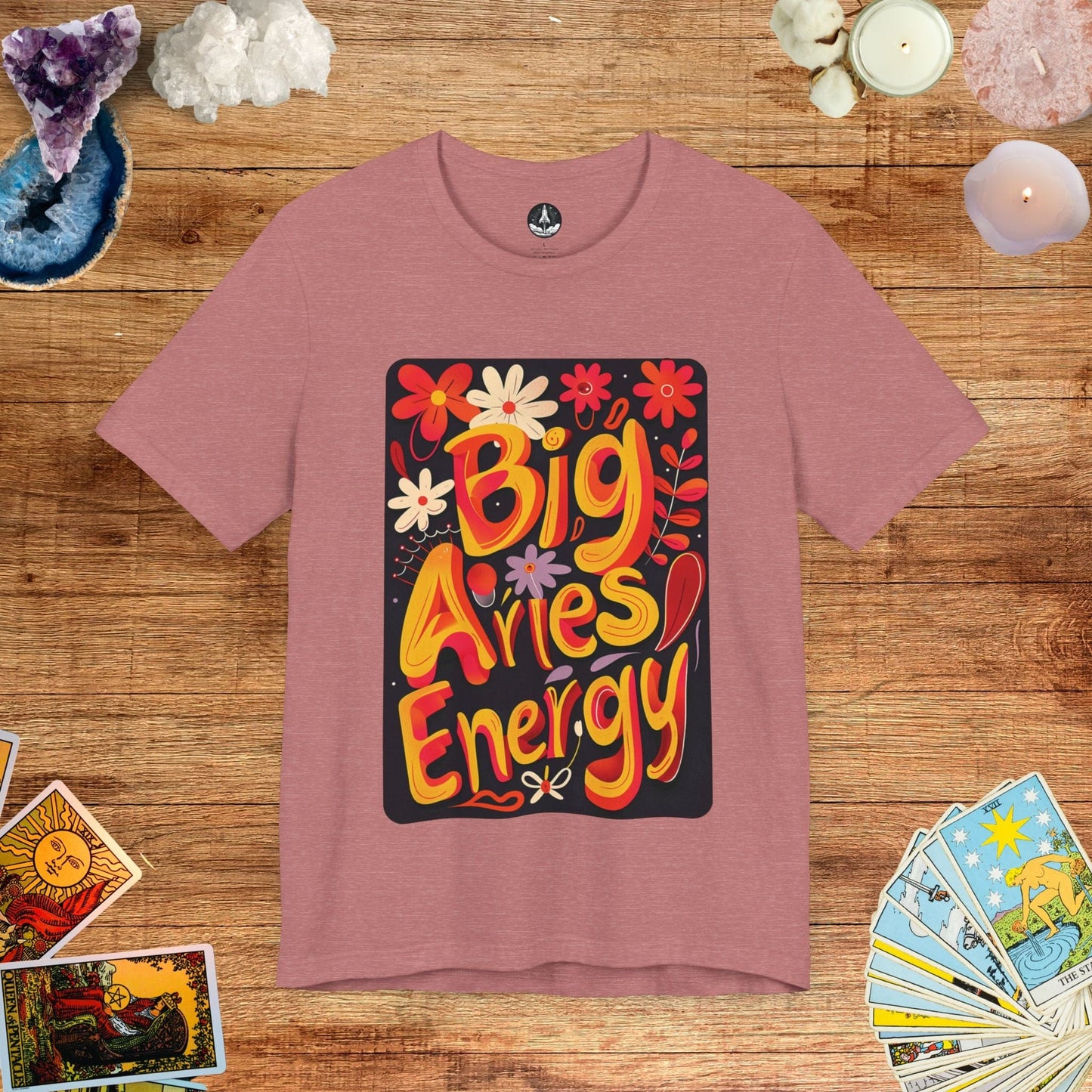 T-Shirt Heather Mauve / S Big Aries Energy T-Shirt