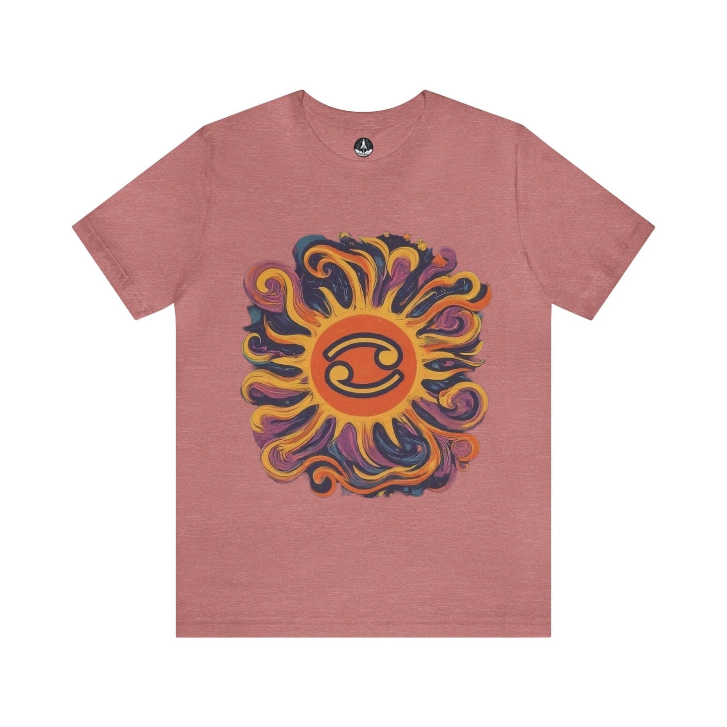 T-Shirt Heather Mauve / S Cancer Cosmic Swirl T-Shirt: Embrace the Celestial Tide
