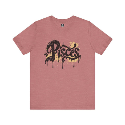 T-Shirt Heather Mauve / S Celestial Drift Pisces TShirt: Navigate the Dreamscape