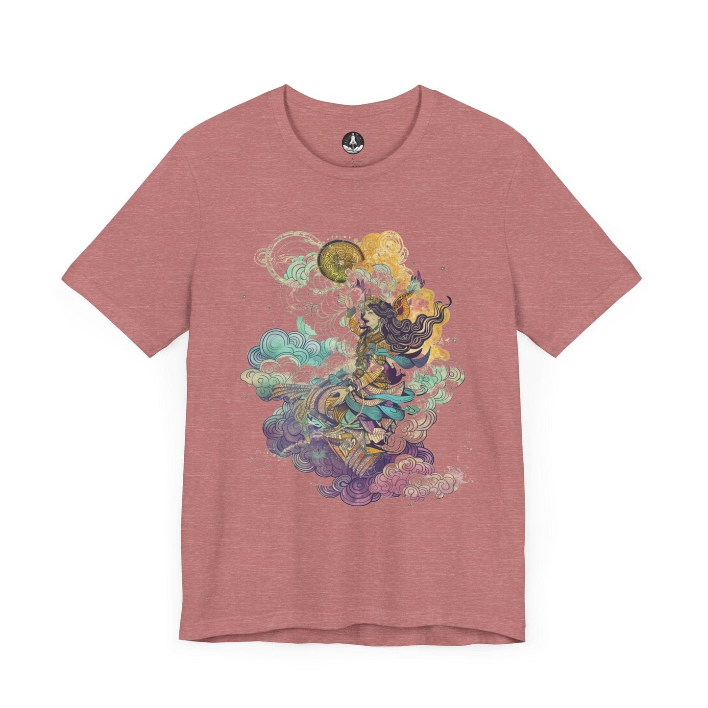 T-Shirt Heather Mauve / S Celestial Harmony TShirt: Zodiac Whispers in the Wind