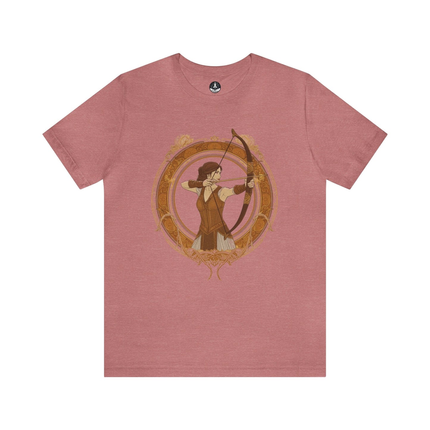 T-Shirt Heather Mauve / S Cosmic Archer Sagittarius TShirt: Navigating Life with Zodiac Precision