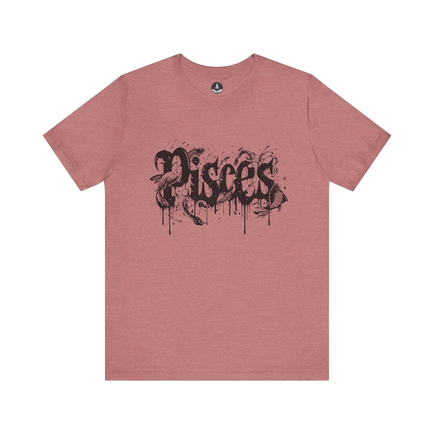 T-Shirt Heather Mauve / S Deep Dive Pisces TShirt: Immerse in the Artistic Tide