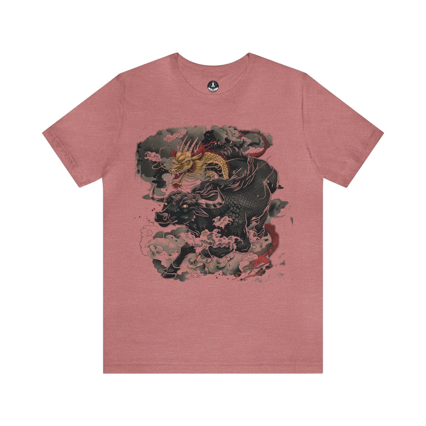 T-Shirt Heather Mauve / S Eastern Mythos Dragon-Bull T-Shirt: Legendary Power