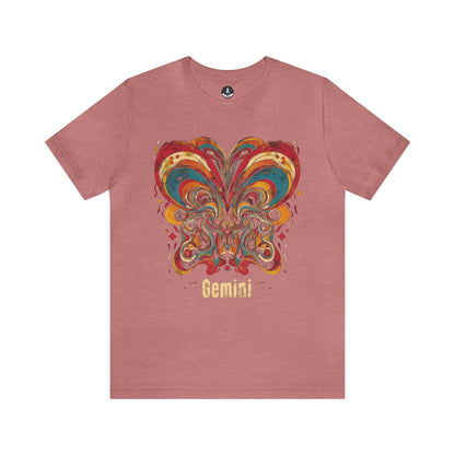 T-Shirt Heather Mauve / S Gemini Abstract Essence T-Shirt: A Vivid Canvas of Duality