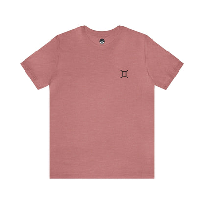 T-Shirt Heather Mauve / S Gemini Twin Glyph T-Shirt: Dynamic Style for the Social Butterfly