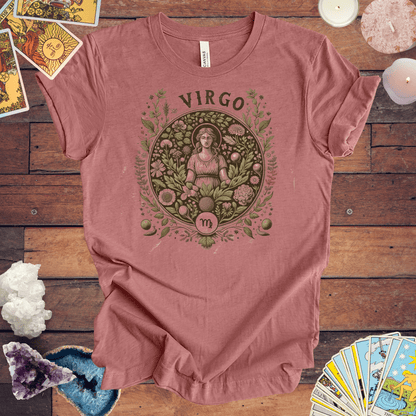 T-Shirt Heather Mauve / S Herbalist's Dream: Virgo Tarot Card T-Shirt