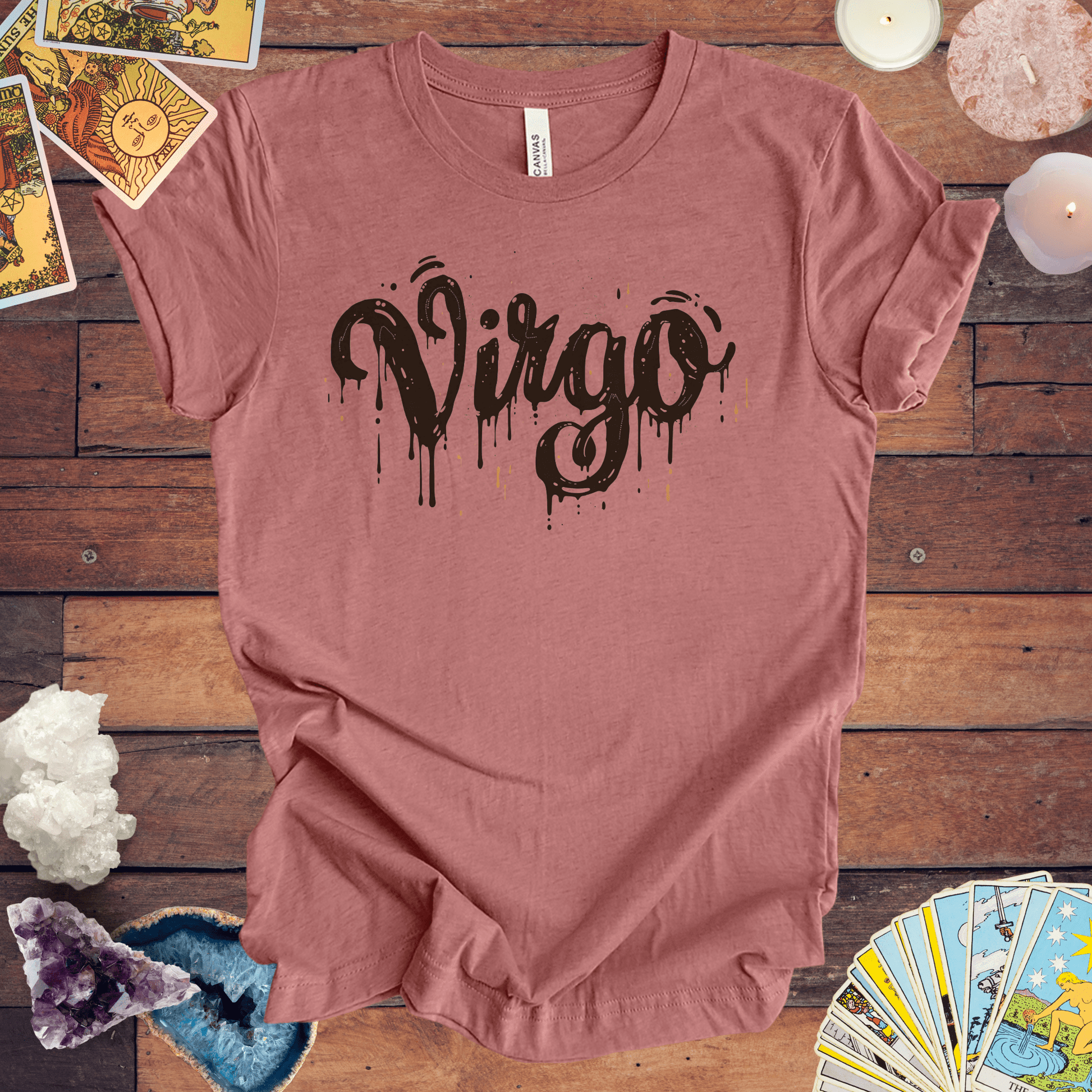 T-Shirt Heather Mauve / S Inkwell Virtue Virgo TShirt: Melding Precision with Art