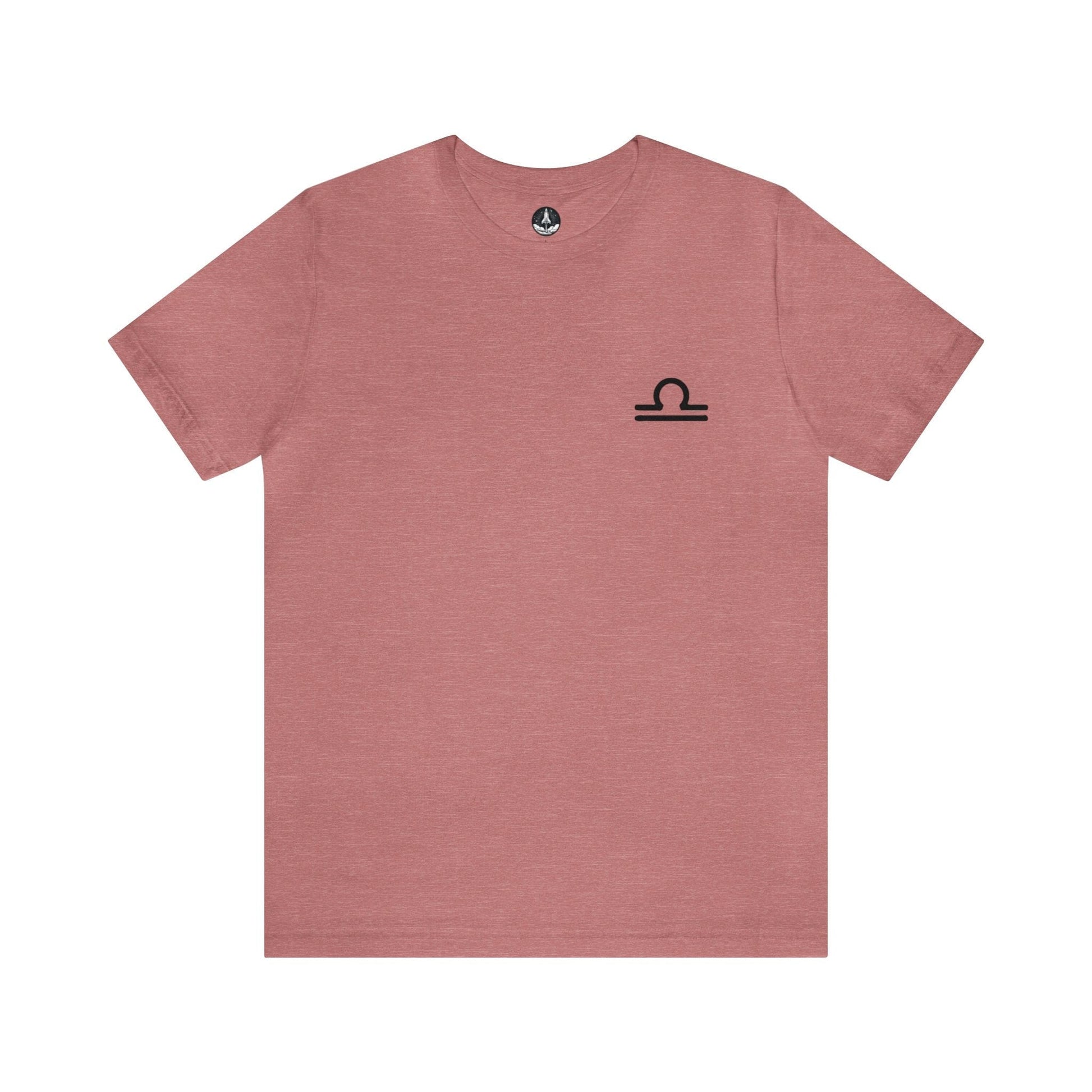 T-Shirt Heather Mauve / S Libra Balanced Emblem T-Shirt: Elegant Harmony for the Peacemaker