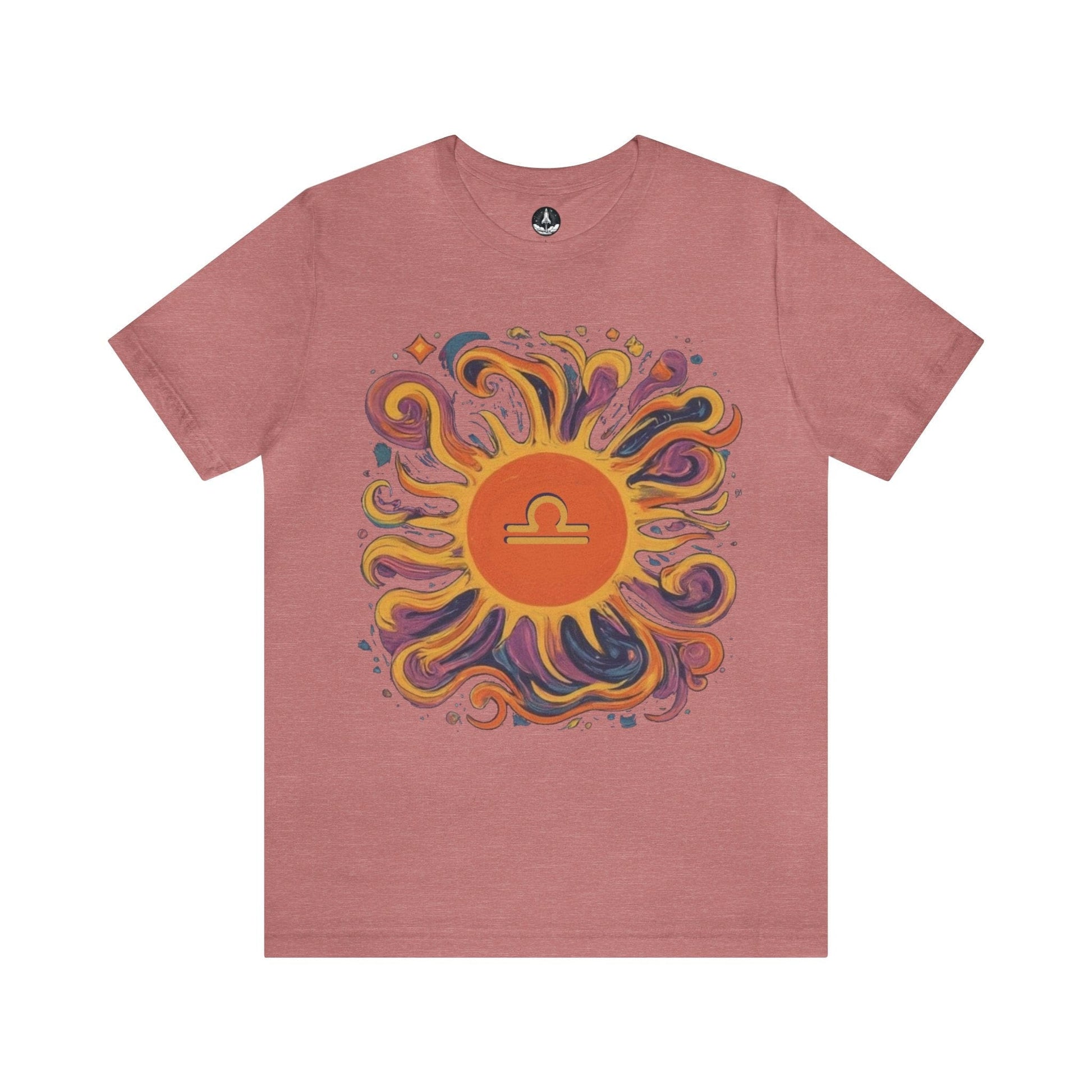 T-Shirt Heather Mauve / S Libra Sun Harmony T-Shirt: Elegance in Equipoise