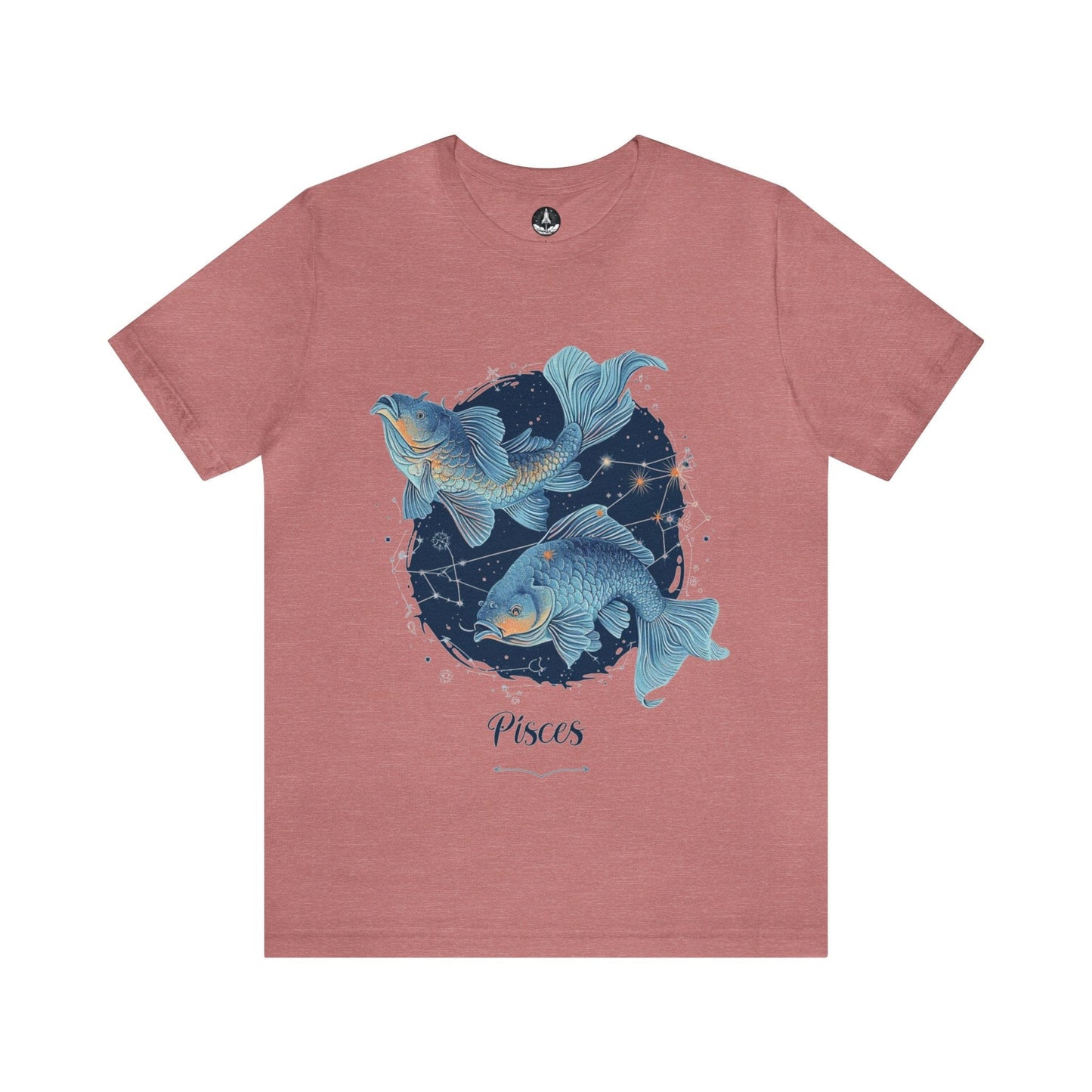 T-Shirt Heather Mauve / S Mystic Pisces Flow T-Shirt: Ocean-Inspired Design on Premium Fabric