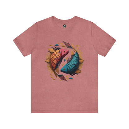 T-Shirt Heather Mauve / S Papercraft Pisces T-Shirt