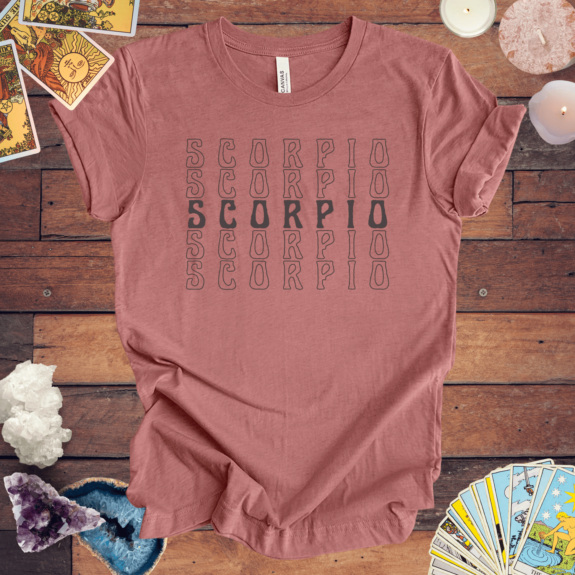 T-Shirt Heather Mauve / S Scorpio Repetition - Minimalist Zodiac T-Shirt