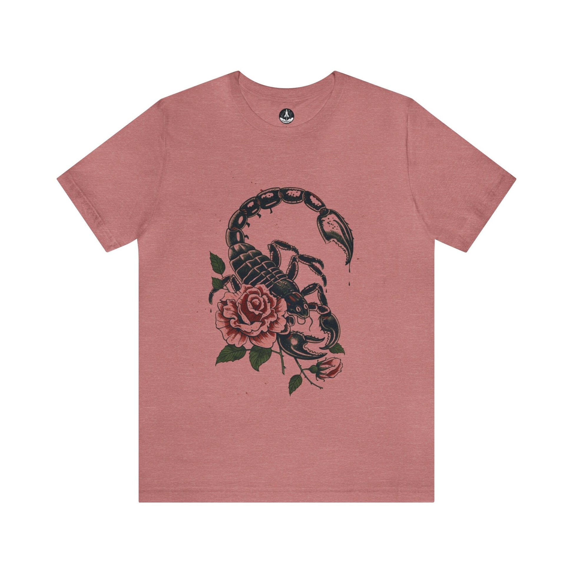 T-Shirt Heather Mauve / S Scorpio's Essence TShirt: Mystical Scorpion Art on Soft Cotton