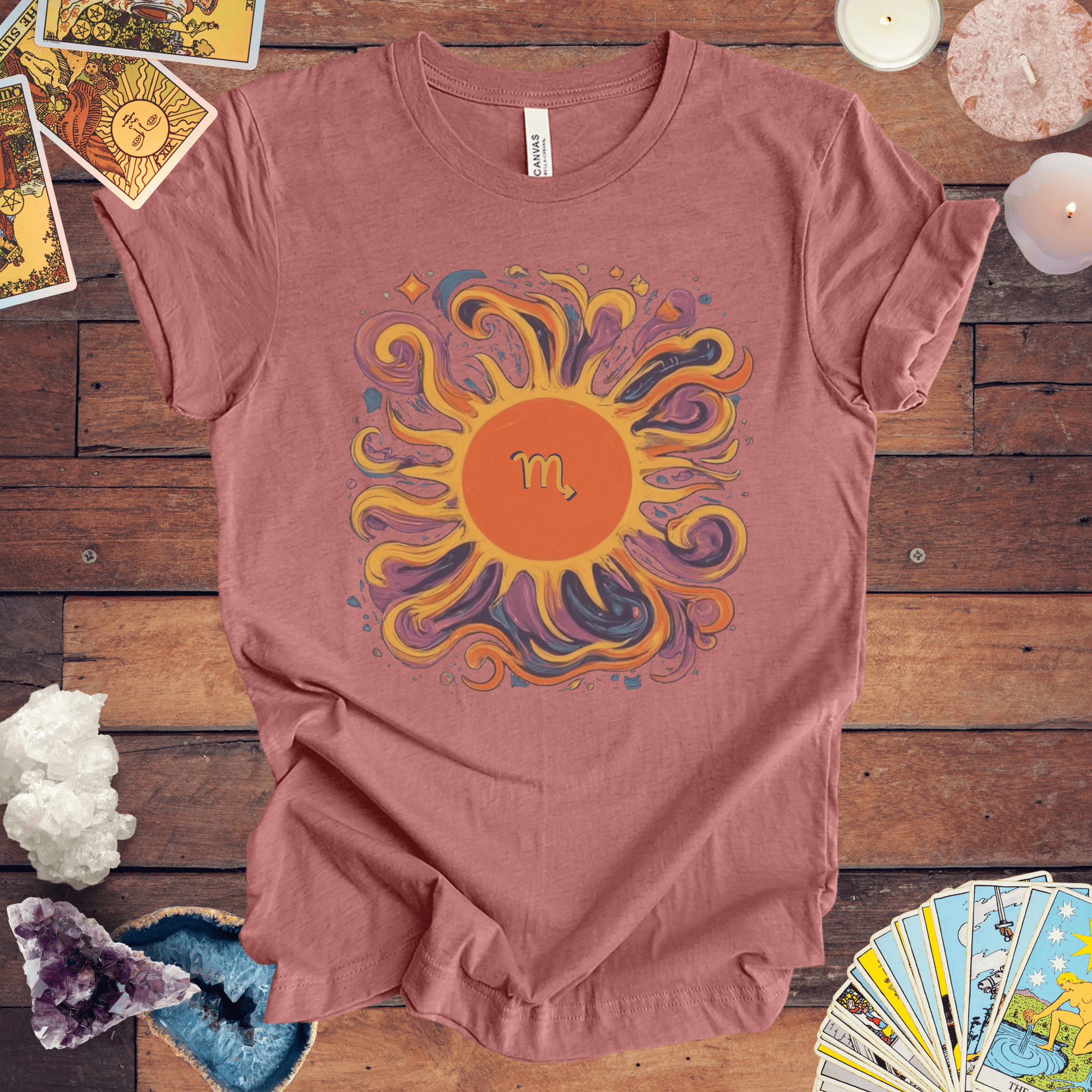 T-Shirt Heather Mauve / S Scorpio Sun Sign T-Shirt: Unveil Your Inner Force