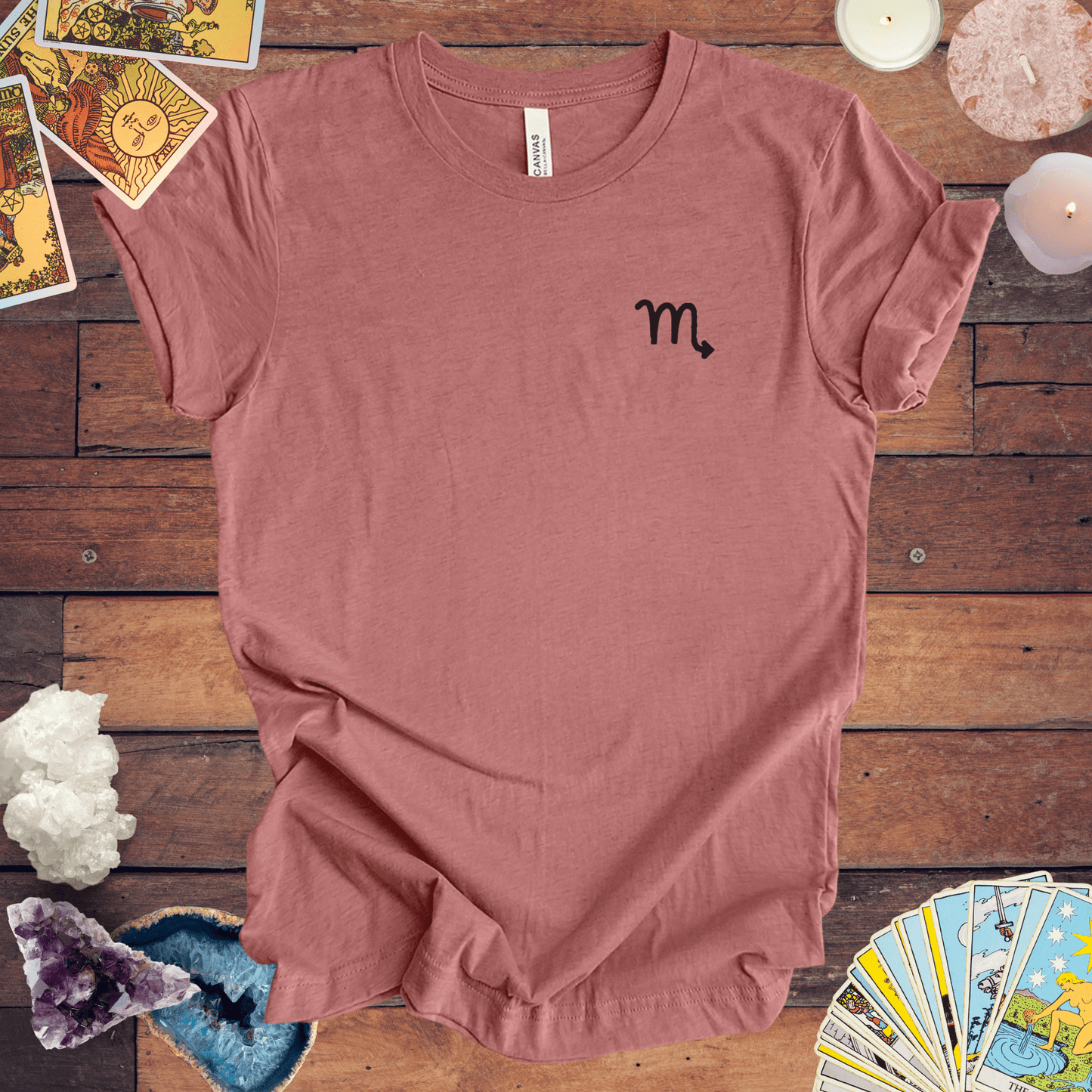 T-Shirt Heather Mauve / S Scorpio Zodiac Cipher T-Shirt: Unveil Your Mystery with Elegant Minimalism