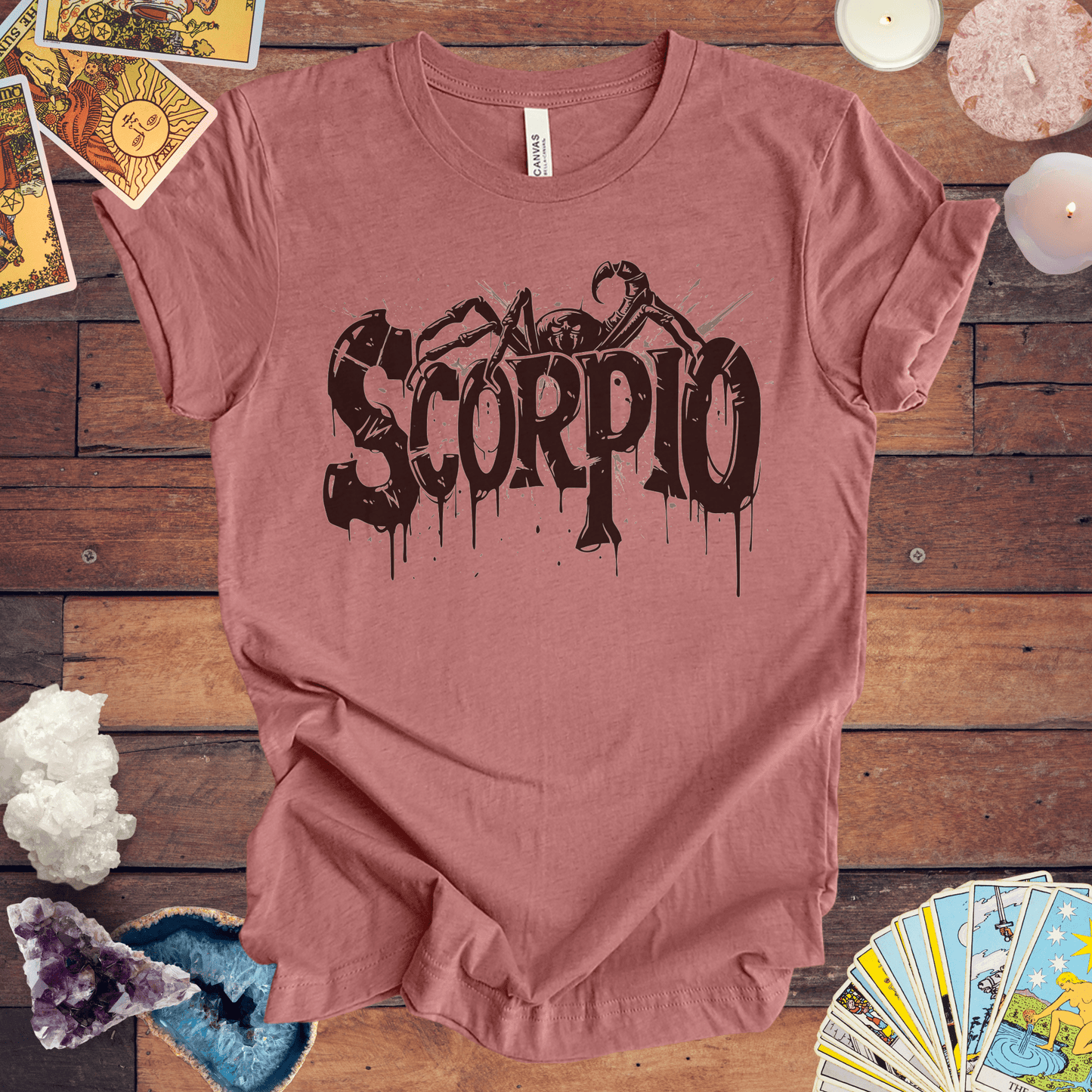 T-Shirt Heather Mauve / S Sting of Mystery Scorpio TShirt: Intensity Unleashed