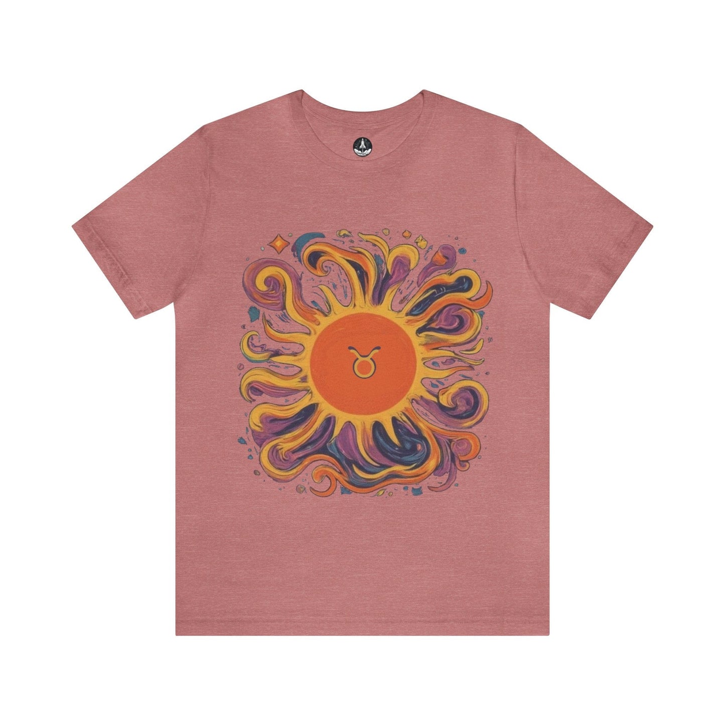 T-Shirt Heather Mauve / S Taurus Sun Reliability Tee: Unyielding Style