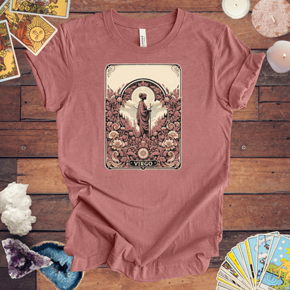 T-Shirt Heather Mauve / S The Hermit's Garden: Virgo Tarot Card T-Shirt