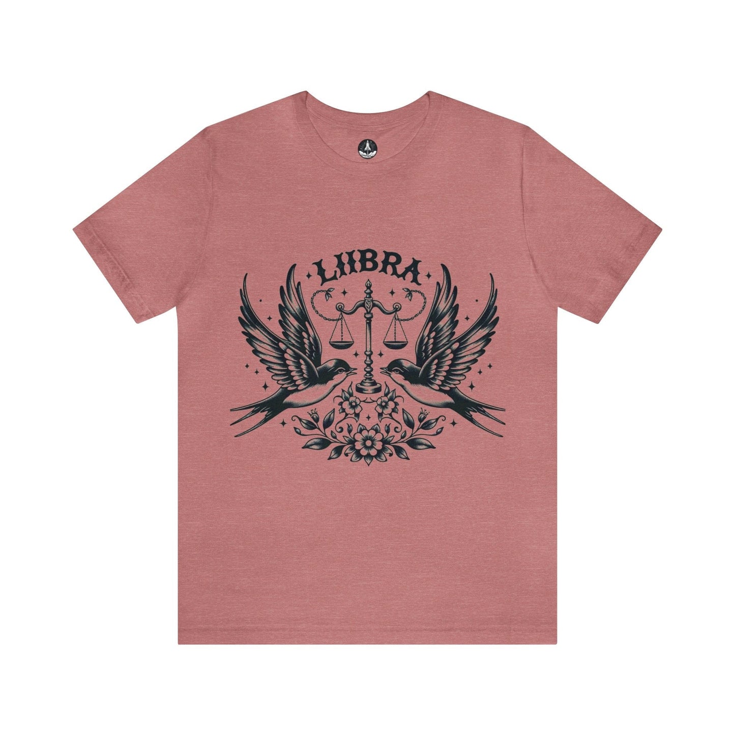 T-Shirt Heather Mauve / S Twin Swallows: Libra T-Shirt
