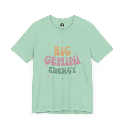 T-Shirt Heather Mint / S Big Gemini Energy T-Shirt: Vibrant Zodiac Apparel for Astrology Lovers