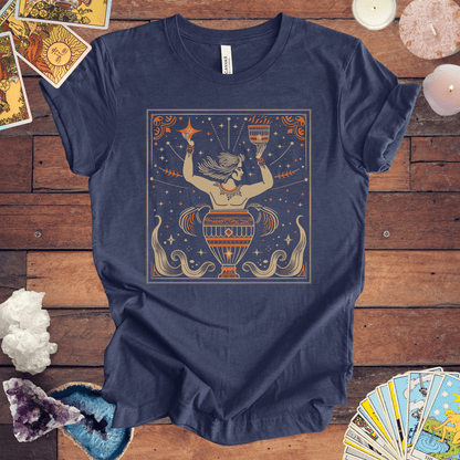 T-Shirt Heather Navy / S Aquarian Essence: Aquarius Tarot Card T-Shirt