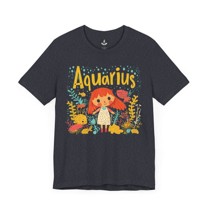 T-Shirt Heather Navy / S Aquarius Whimsy T-Shirt: Dive Into Playful Seas of Imagination