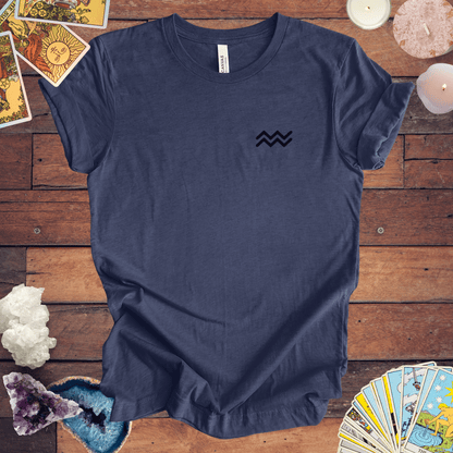 T-Shirt Heather Navy / S Aquarius Zodiac T-Shirt: Embrace Your Inner Visionary