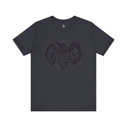 T-Shirt Heather Navy / S Aries Bold Ram Tee - Unleash Your Zodiac Power