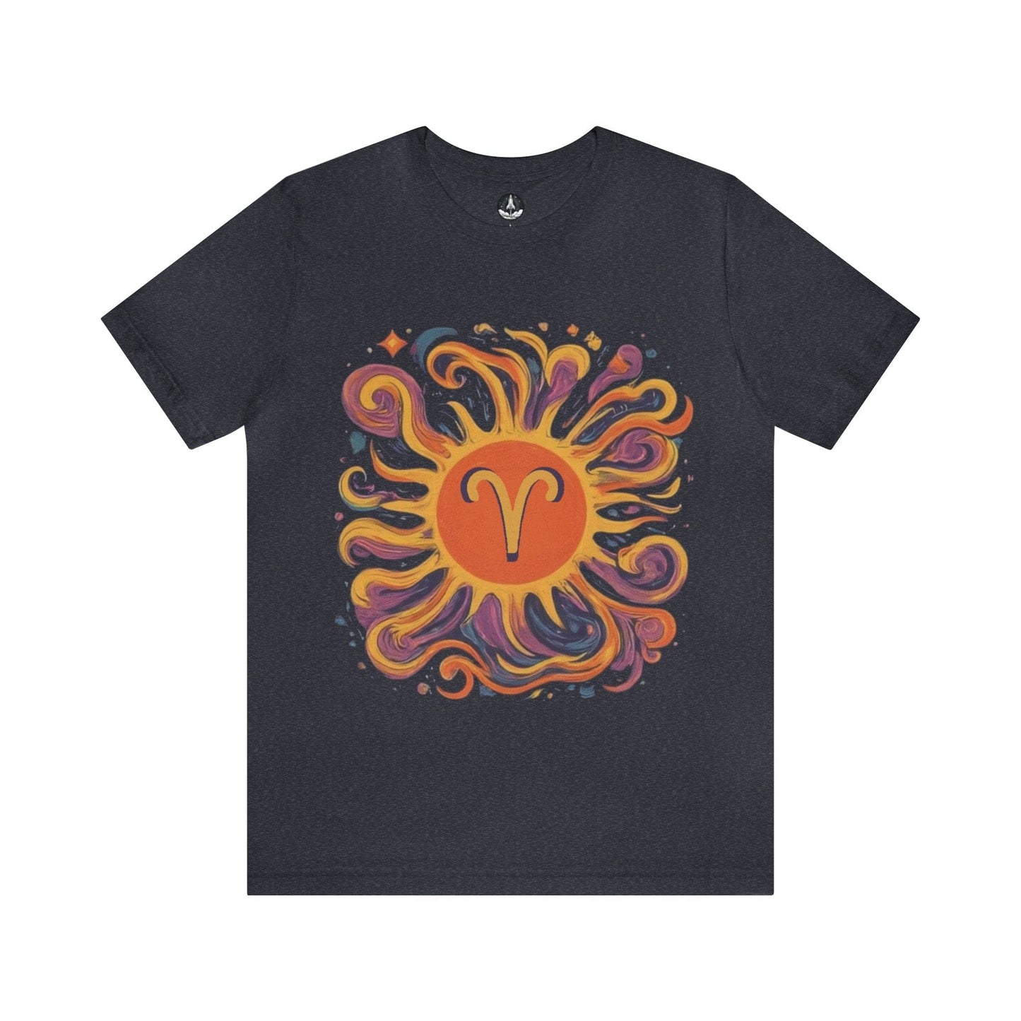 T-Shirt Heather Navy / S Aries Zodiac Blaze Soft T-Shirt: Ignite Your Wardrobe