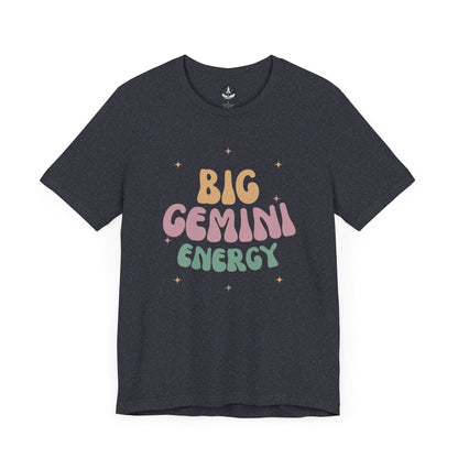 T-Shirt Heather Navy / S Big Gemini Energy T-Shirt: Vibrant Zodiac Apparel for Astrology Lovers