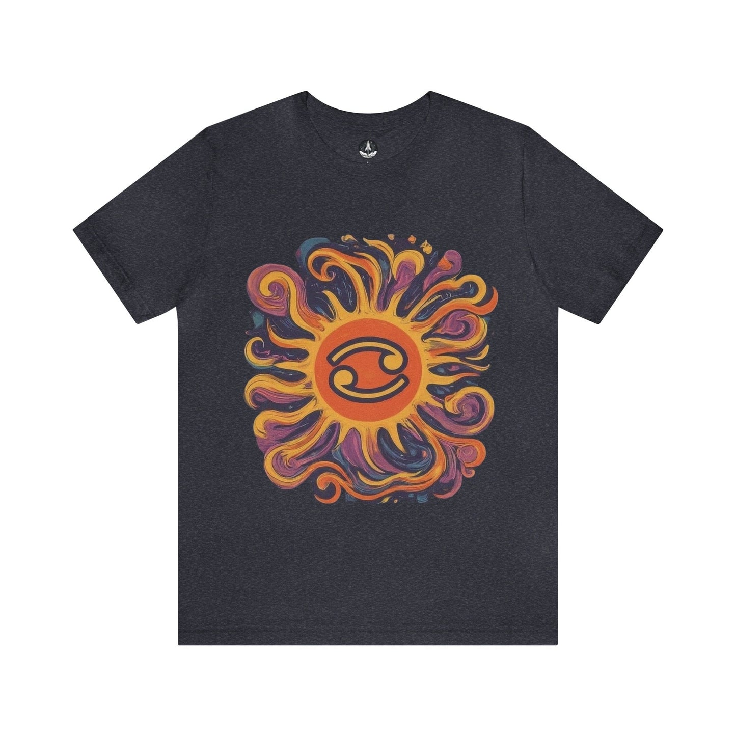 T-Shirt Heather Navy / S Cancer Cosmic Swirl T-Shirt: Embrace the Celestial Tide