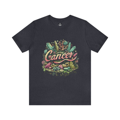 T-Shirt Heather Navy / S Cancer Healing Crystals T-Shirt: Embrace Your Nurturing Essence